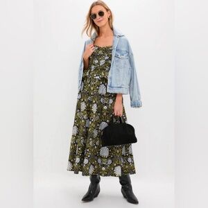 Hyacinth House - Black Floral Myles Midi Dress